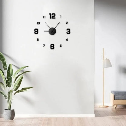 Creative Frameless DIY Wall Clock — Silent Modern Home & Office Wall Decoration for Living Room, Bedroom, and Art Spaces