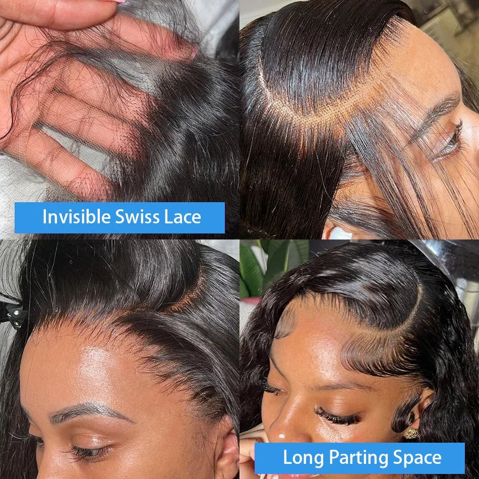 40 Inch Loose Body Wave Lace Front Wig – High-Density 13x6 HD Brazilian Black Human Hair for Women