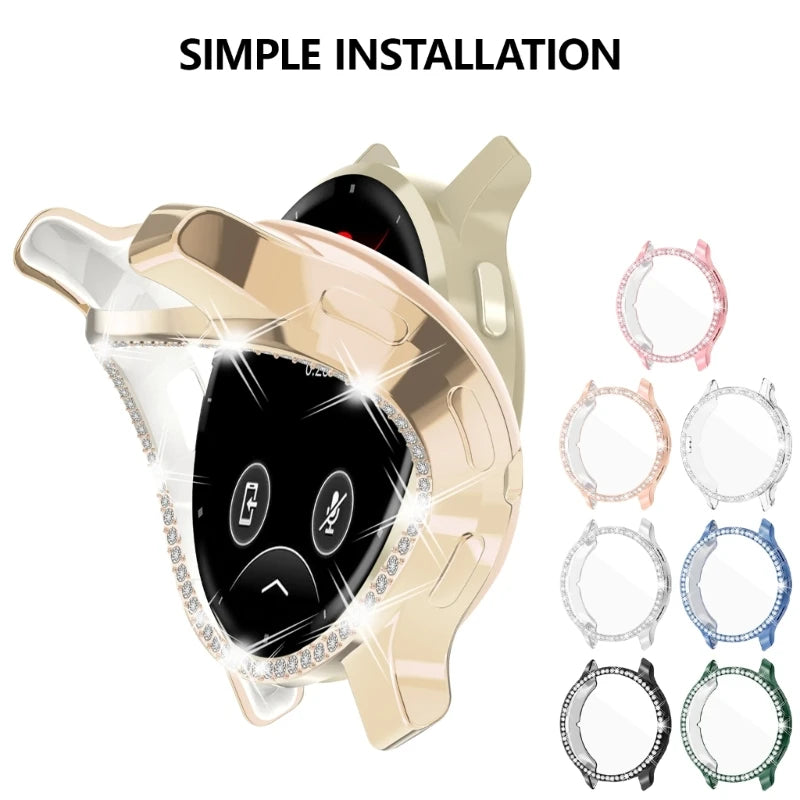 Soft TPU Watch Cover with Imitation Diamond – Electroplated Protective Sleeve Case for Garmin Venu 3/3S