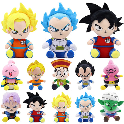 20cm Dragon Ball Anime Plush Toys - Super Saiyan Goku, Vegeta, Piccolo, Trunks and Gohan Stuffed Dolls