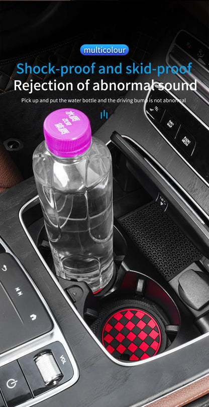 2pcs Car Cup Holder Anti-Slip Coasters — Premium PVC Universal Fit, Interior Accessories for Most Vehicles