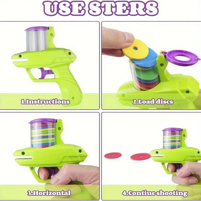 Cat & Dog Toy Set – Colorful Flying Discs with Launcher for Interactive Indoor & Outdoor Pet Training