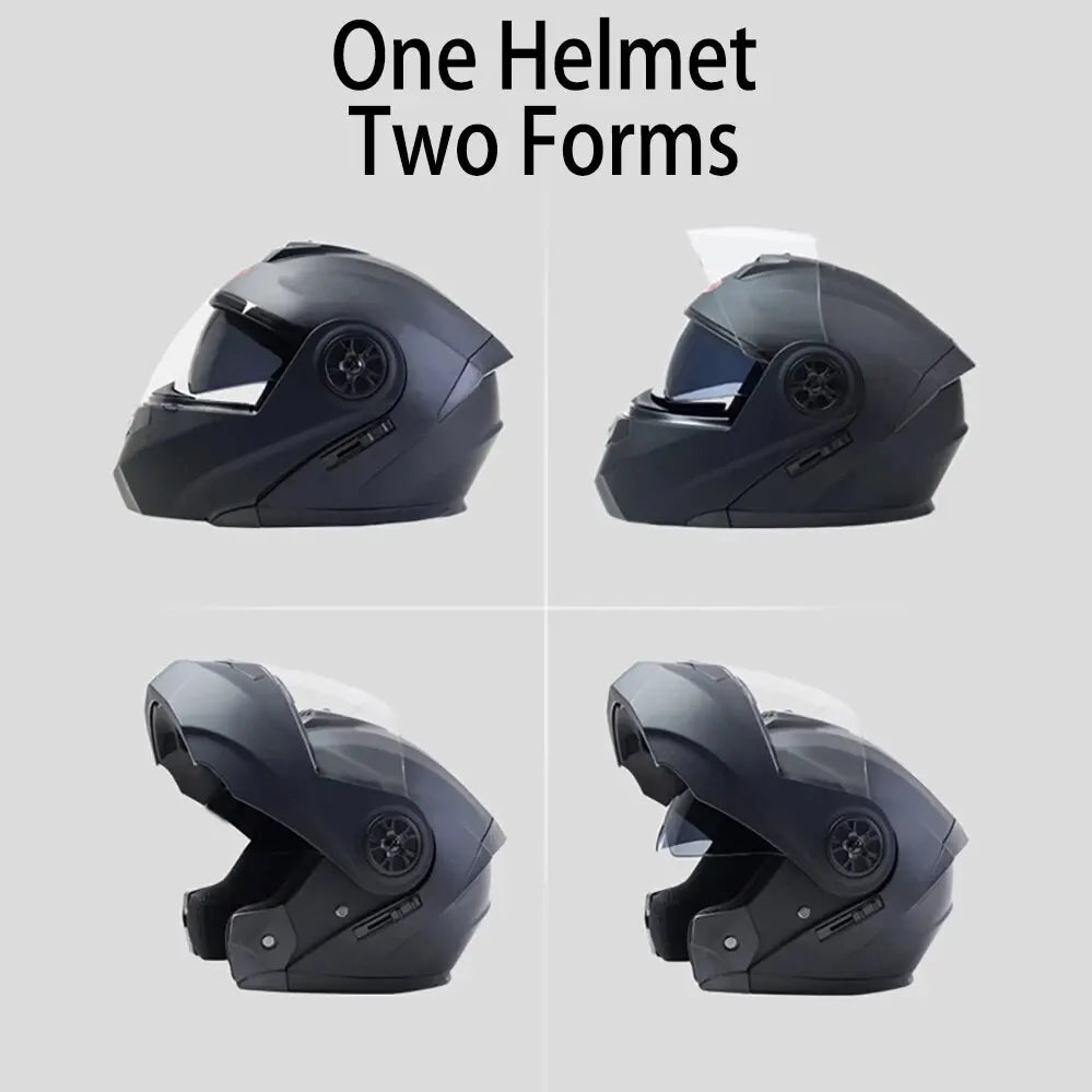 Personalized Dual-Lens Flip-Up Motorcycle Helmet — Motocross Racing Modular Full-Face Helmet for Men & Women, Fashionable Cascos Para Moto