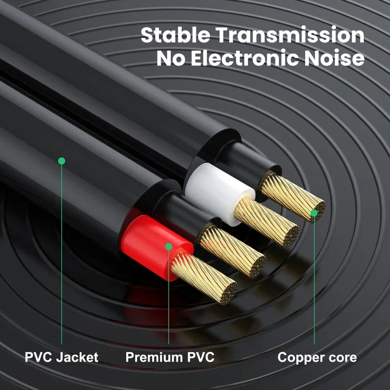 Gold Plated RCA Male to Dual RCA Male Audio Video Cable with Metal Shell High Quality Stereo Twin RCA Connector Wire Cord