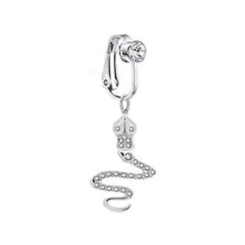 Faux Belly Ring - Non-Piercing Clip-On Navel Button Body Jewelry Belly Piercing Accessory