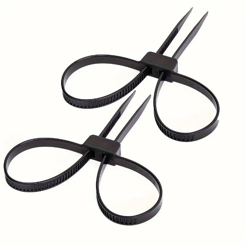 4PCS Double Hole Nylon Zip Ties - Non-Slip Disposable Cable Ties for Household, Warehouse & Freight Use