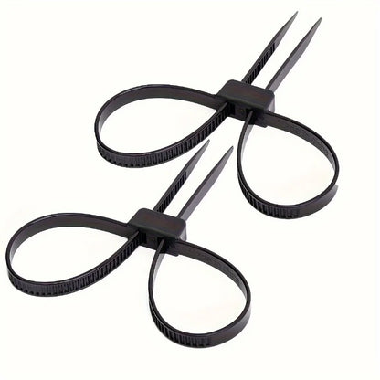 4PCS Double Hole Nylon Zip Ties - Non-Slip Disposable Cable Ties for Household, Warehouse & Freight Use
