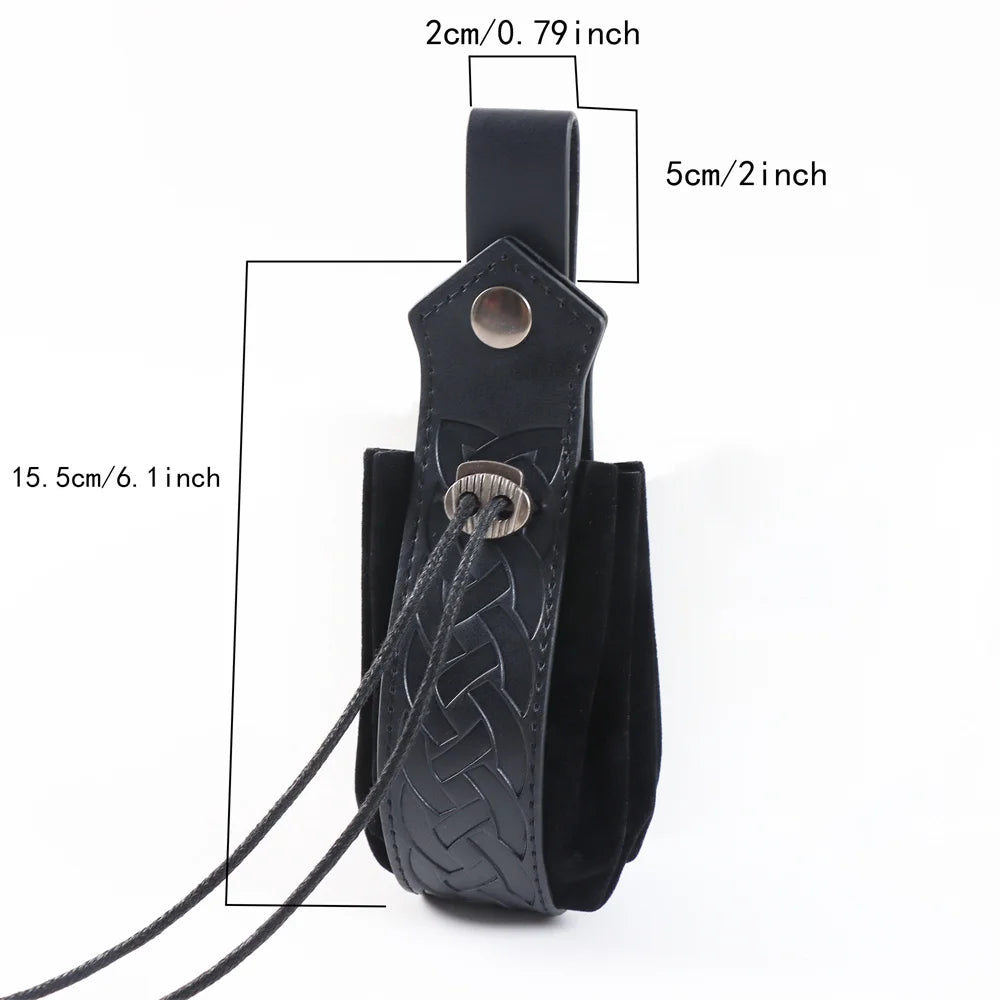 UYEE Medieval Vegvisir Knight Belt – PU Leather Waistband, Retro Renaissance Design for Men