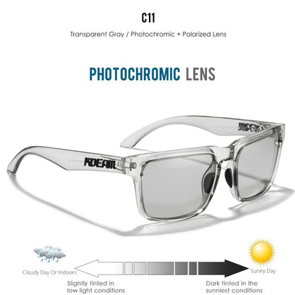 KDEAM Large Size Polarized Men’s Sunglasses – Photochromic Night Vision Oversized Fashion Shades for Men & Women, 154mm Width