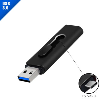2-in-1 USB 3.0 Type-C OTG Flash Drive – High-Speed Pen Drive 32GB to 256GB