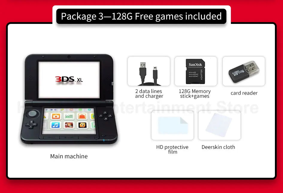 Original Used 3DSXL/3DSLL/GBA Handheld Game Console – 3D Games Compatible