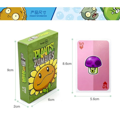 Plants vs Zombies Kawaii Cartoon Playing Cards – Cute Anime Patterned Card Game Merchandise Gift