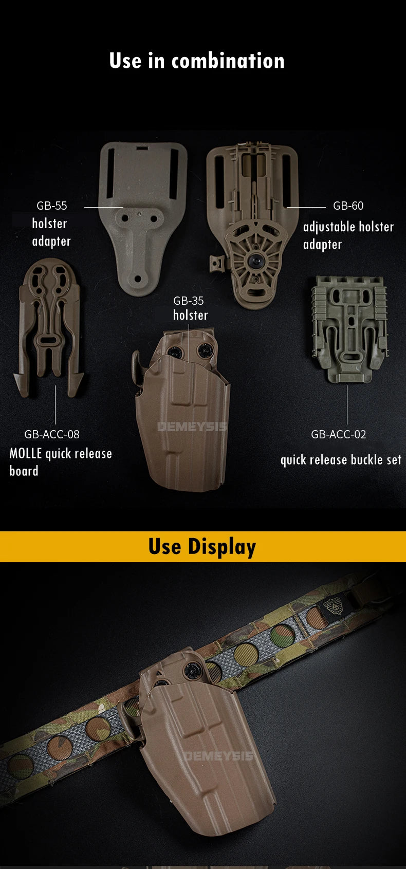 Adjustable Gun Holster — Right/Left Hand Waist Carry Case for Tactical Pistols
