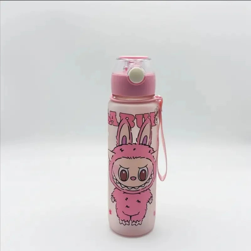 BPA-Free Cartoon Water Bottle with Straw — Leak-Proof Portable Bottle for Sports, Fitness & Travel