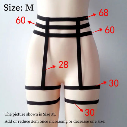 Elastic Cage Chain Leg Garter Belt – Hollow Suspender Strap Harness for Women