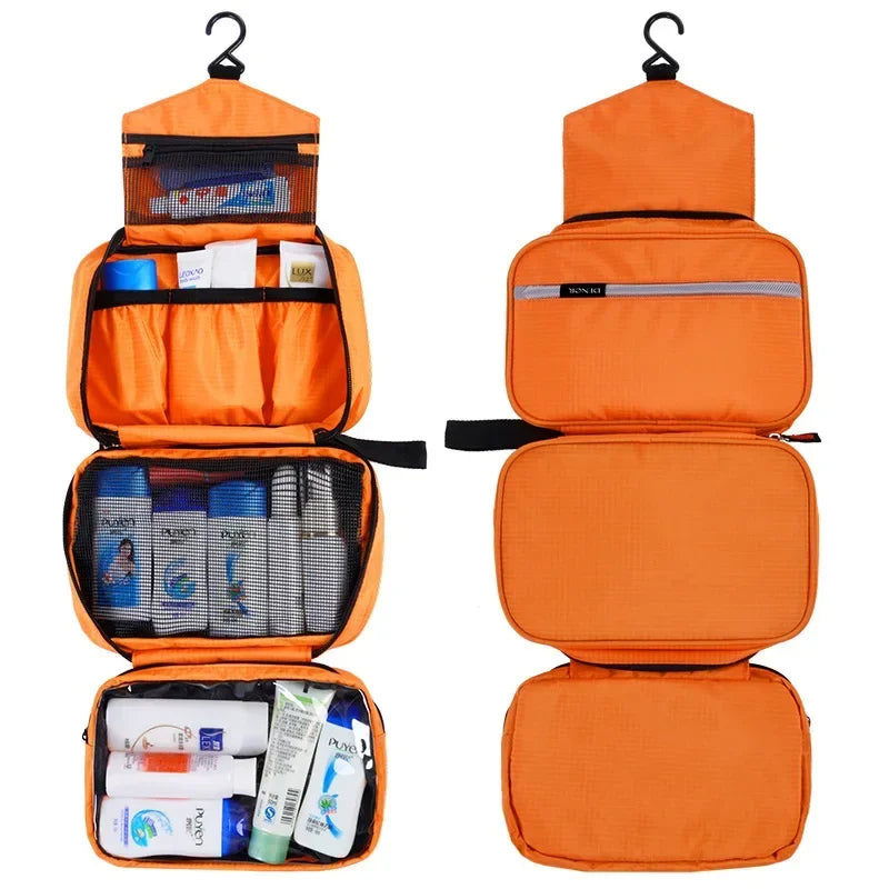 Large Waterproof Hanging Toiletry Bag – Foldable Travel Organizer for Men & Women, Cosmetic & Makeup Storage Bathroom Kit with Multiple Compartments