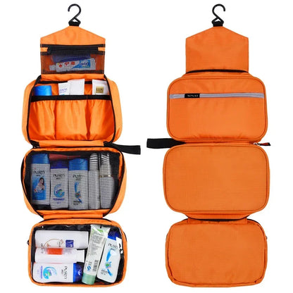Large Waterproof Hanging Toiletry Bag – Foldable Travel Organizer for Men & Women, Cosmetic & Makeup Storage Bathroom Kit with Multiple Compartments