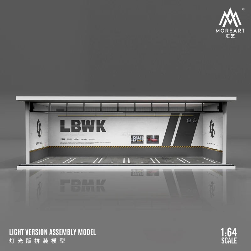 More Art 1:64 Diorama – 3D Car Assembly Lighting Model & Miniature Parking Lot Scene Props