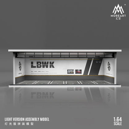 More Art 1:64 Diorama – 3D Car Assembly Lighting Model & Miniature Parking Lot Scene Props