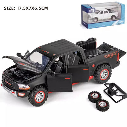 1:32 RAM Pickup Truck Alloy Model – Sound, Light & Spring-Back Action Toy for Kids’ Adventure Play