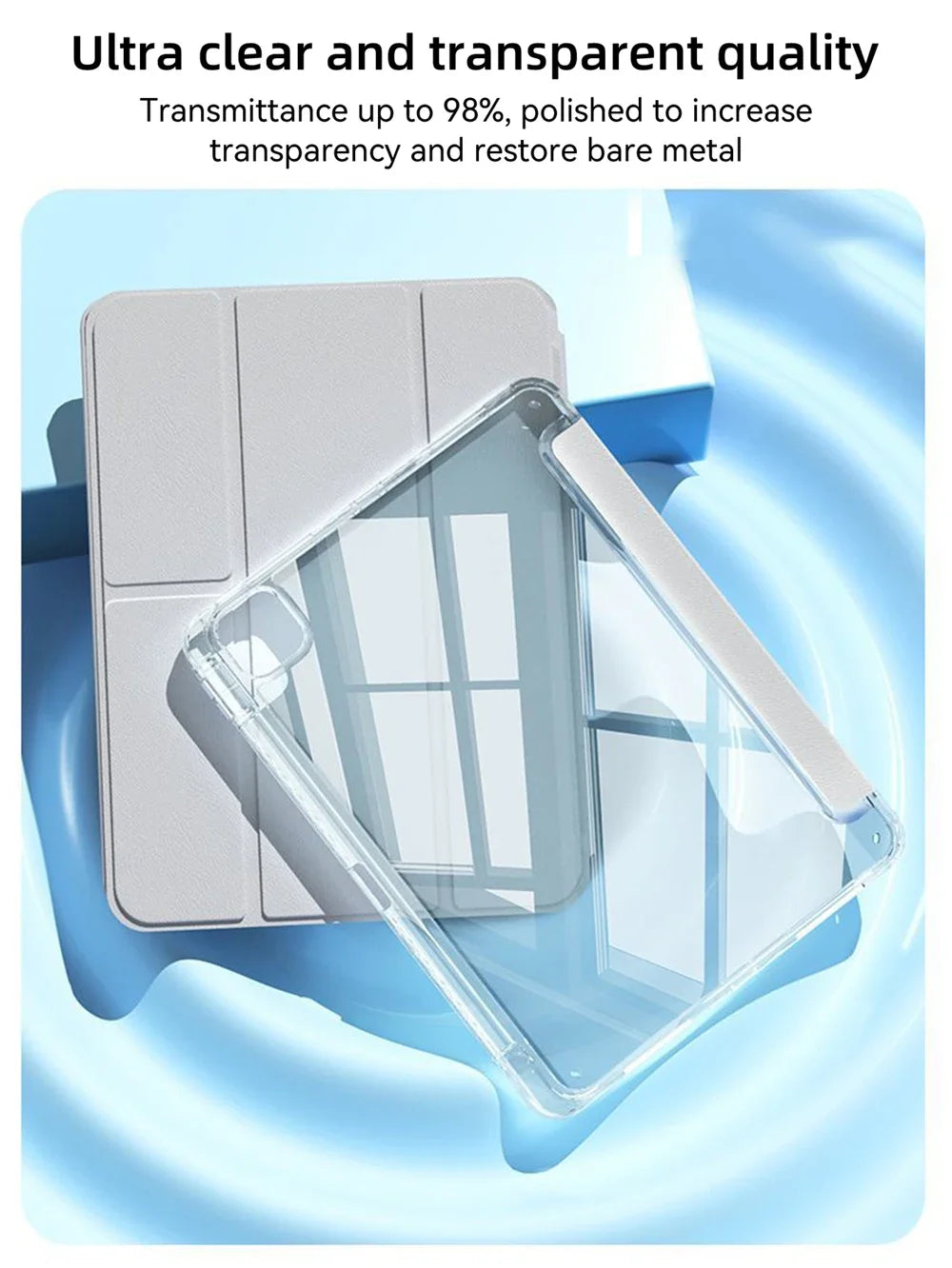 Smart Case with Pen Holder for iPad Air 5/6, Pro 11/12.9, Mini 6/7 – Compatible with 9.7" to 13" Models