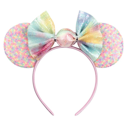 Disney Cartoon Mouse Ears Headband - Sequin Bow Hair Accessory for Girls, Birthday Parties & Cosplay