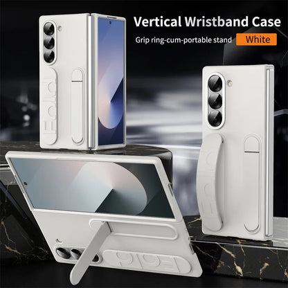Luxury Wristband Case for Samsung Galaxy Z Fold 3-7 – Invisible Bracket Silicone Cover with Hand Strap & Folding Stand