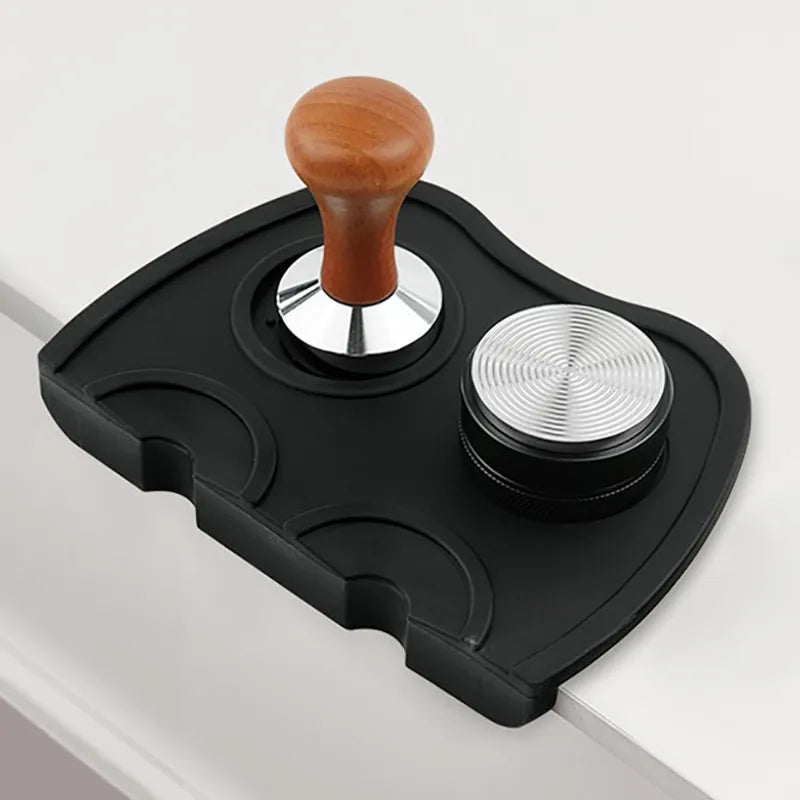 Silicone Espresso Tamper Holder Mat - Anti-Skid Corner Mat Pad for Barista Coffee Tamping Tools - Coffeeware Essential