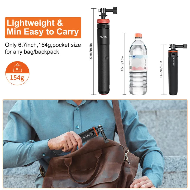 Selfie Stick Tripod – Extendable Stand Handle for GoPro 13-8, Insta360 X4, DJI OSMO Action 5/4/3 Accessories
