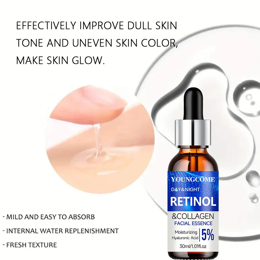 Retinol Cream & Serum Combo Set – Moisturizing, Skin Repair & Wrinkle Smoothing for Youthful, Elastic Skin