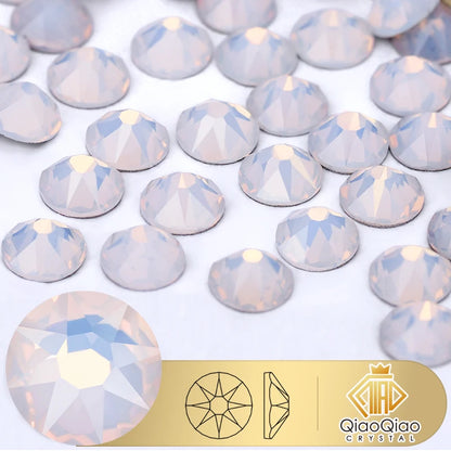 QIAO 2088 Crystal Nail Art Rhinestones — Flat Back Non-Hotfix Strass for DIY Nail Decorations (8 Big + 8 Small)