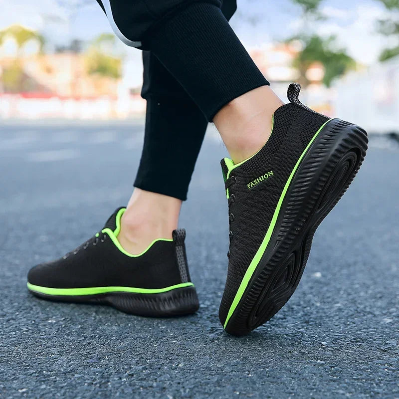 MAEDEF Athletic Shoes for Men – Black Knit Sneakers, Breathable Casual Running, Walking & Gym Shoes for Men & Women