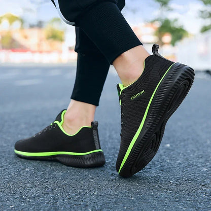 MAEDEF Athletic Shoes for Men – Black Knit Sneakers, Breathable Casual Running, Walking & Gym Shoes for Men & Women
