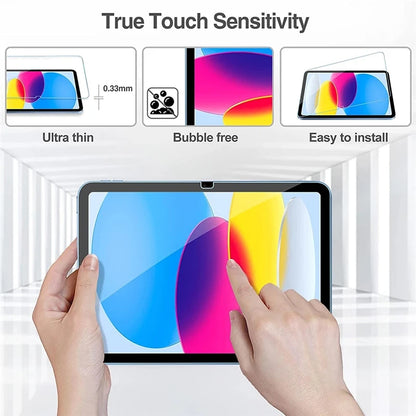 2PCS iPad 10th/11th Gen 10.9" 2025 Glass Screen Protector & Tablet Case for A16 A3354 A3355 A2696 A2757