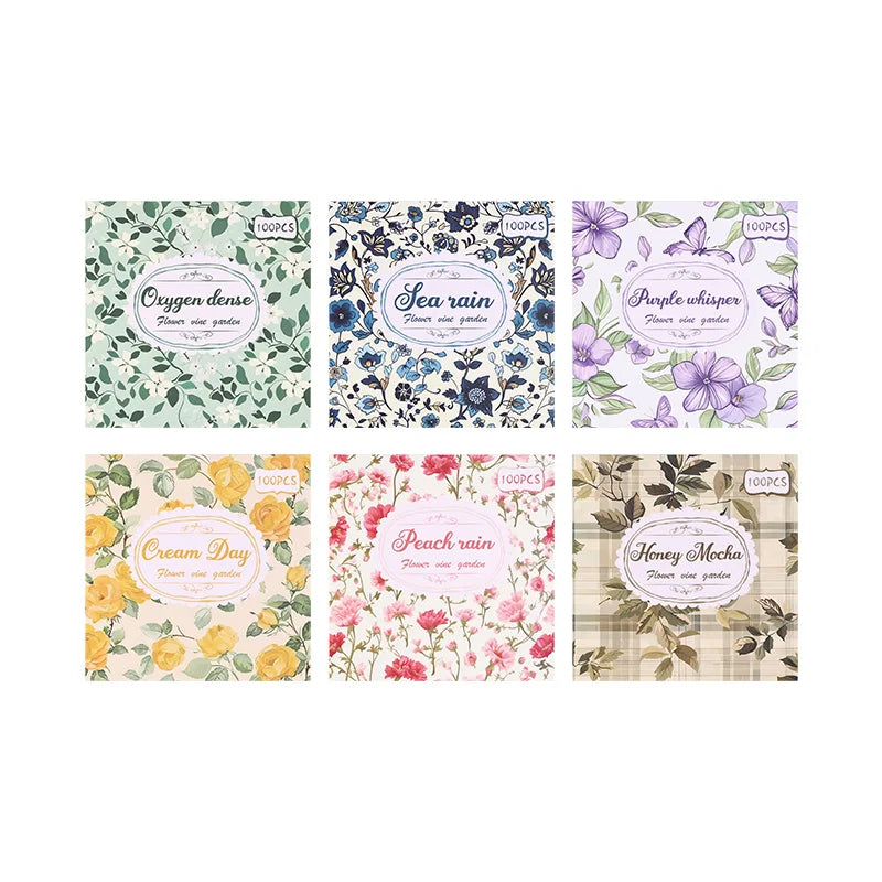 100 Pcs Vintage Multi-Style Writing Paper - Retro Stationery for Scrapbooking, Junk Journals & DIY Crafts