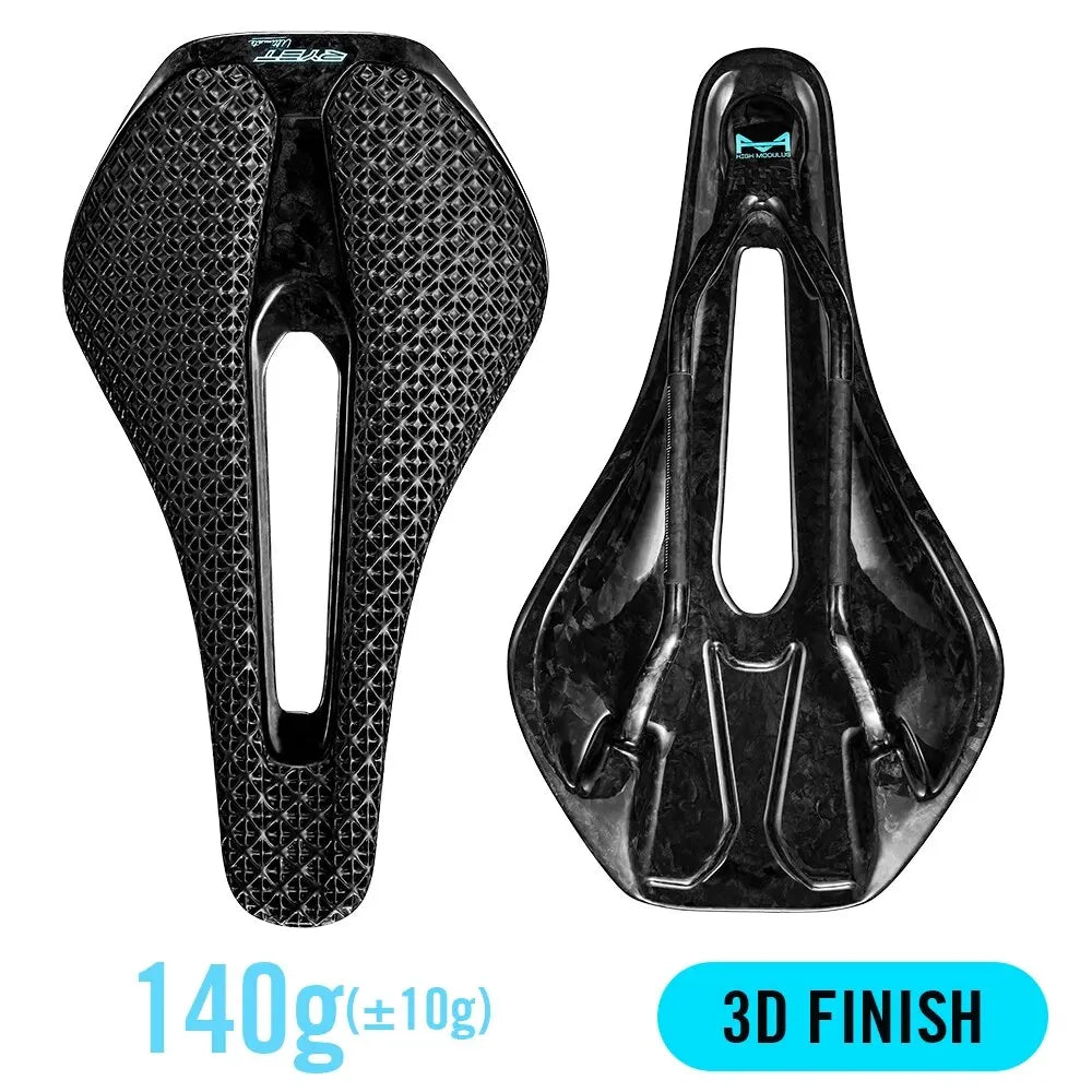 RYET 3D Printed Carbon Bike Saddle — Ultralight 135/143mm MTB & Gravel Road Seat, 105g Cycling Parts