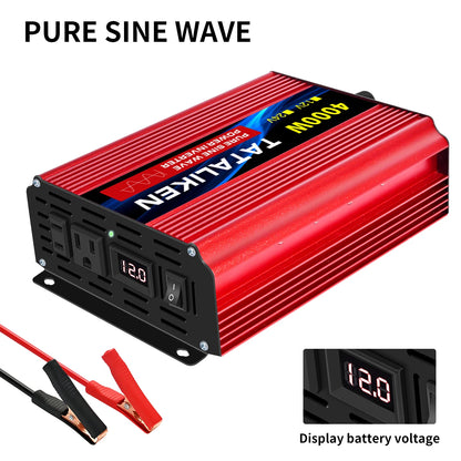 Pure Sine Wave Inverter 5000–10000W – 12V DC to 110V AC Portable Solar & Car Power Converter