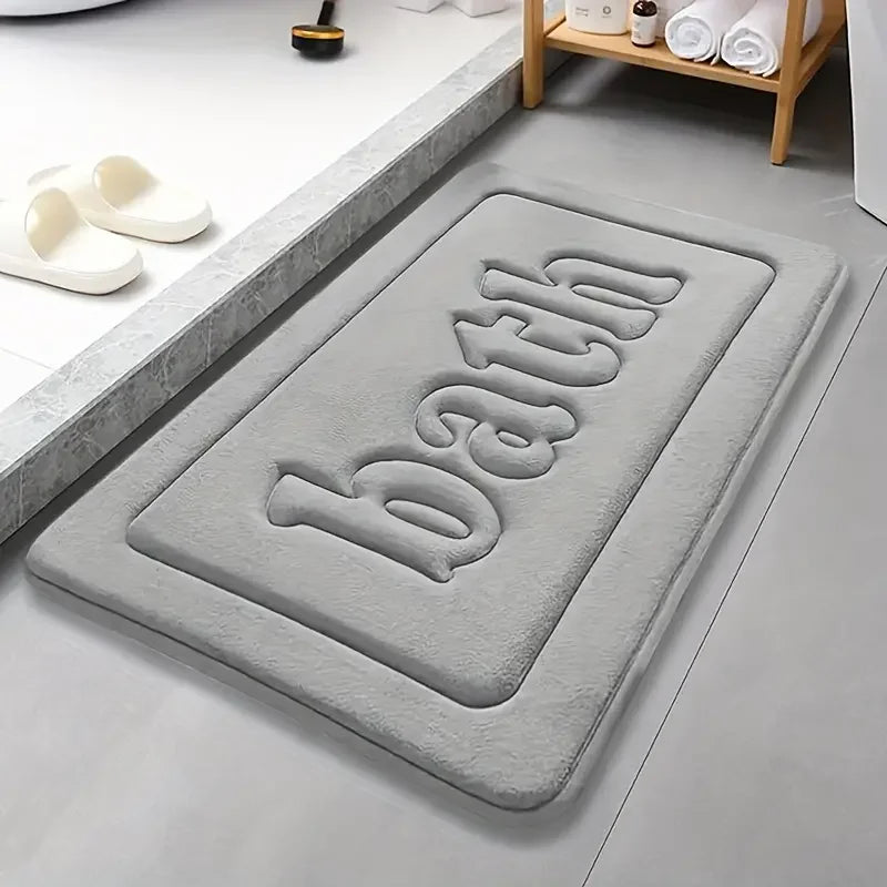 Soft Anti-Slip Bathroom Floor Mat – 1.2cm Thick Water-Absorbing Flannel Door Mat, Home Decoration