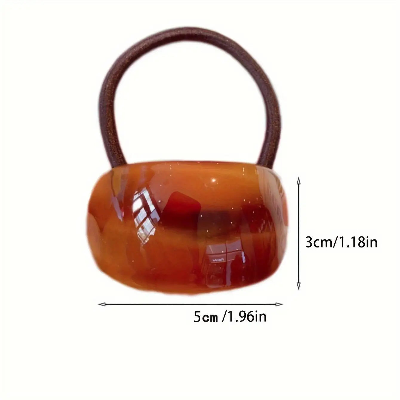 Marble Acetate Hair Tie - Chic Elastic Ponytail Holder for Women and Girls