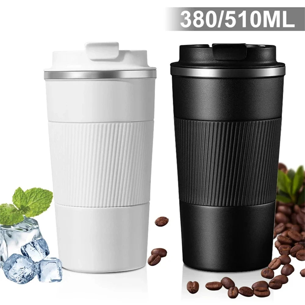 Stainless Steel Coffee Cup - Double Layer Vacuum Insulated Office Mug, Portable Outdoor Car Water Cup, Fashionable Travel Mug