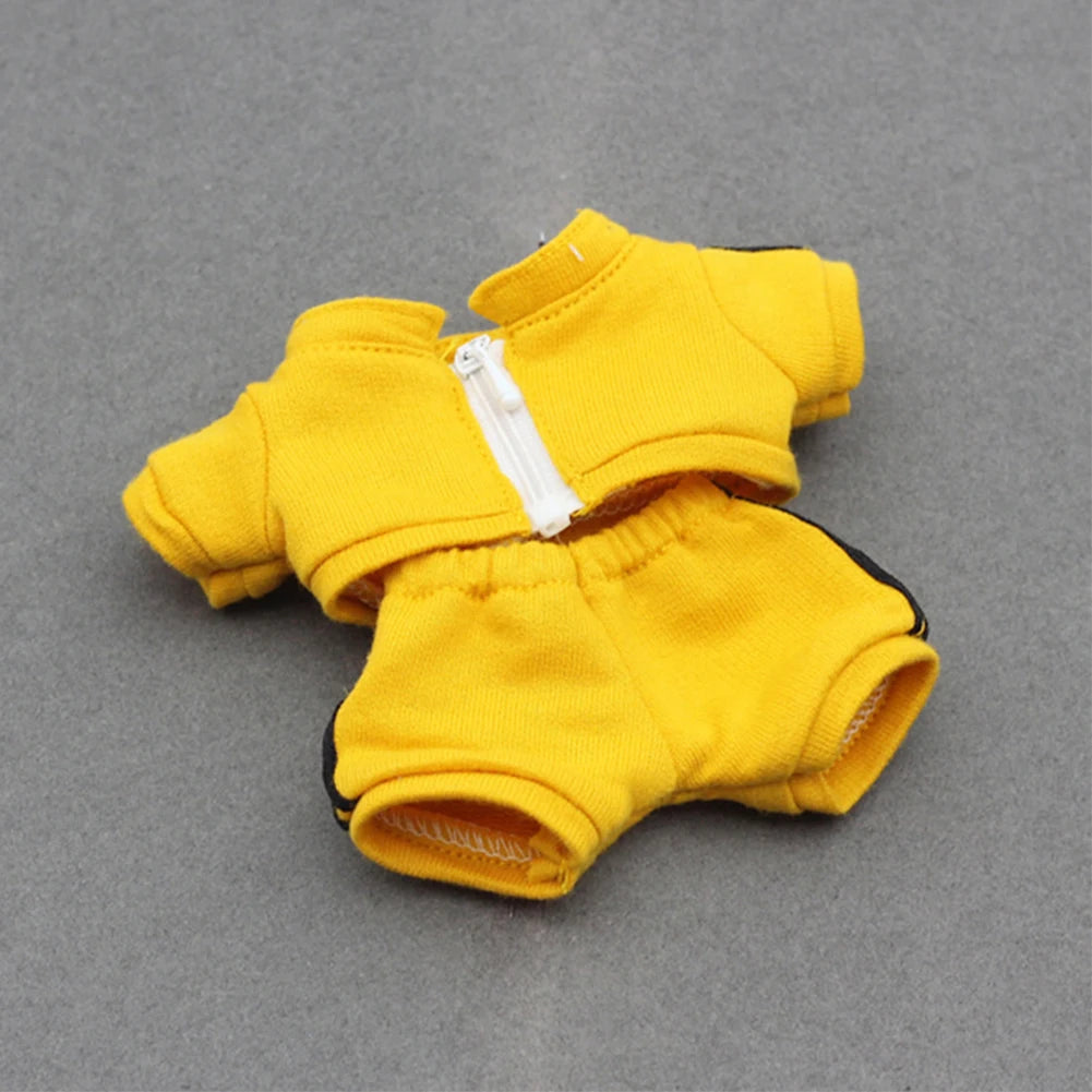 Ropa Labubu Clothes Set for 15/17cm V1/V2 Plush Dolls – Hooded Sweatshirt & Pants | Doll Outfit Accessories & Kid Toy Gift
