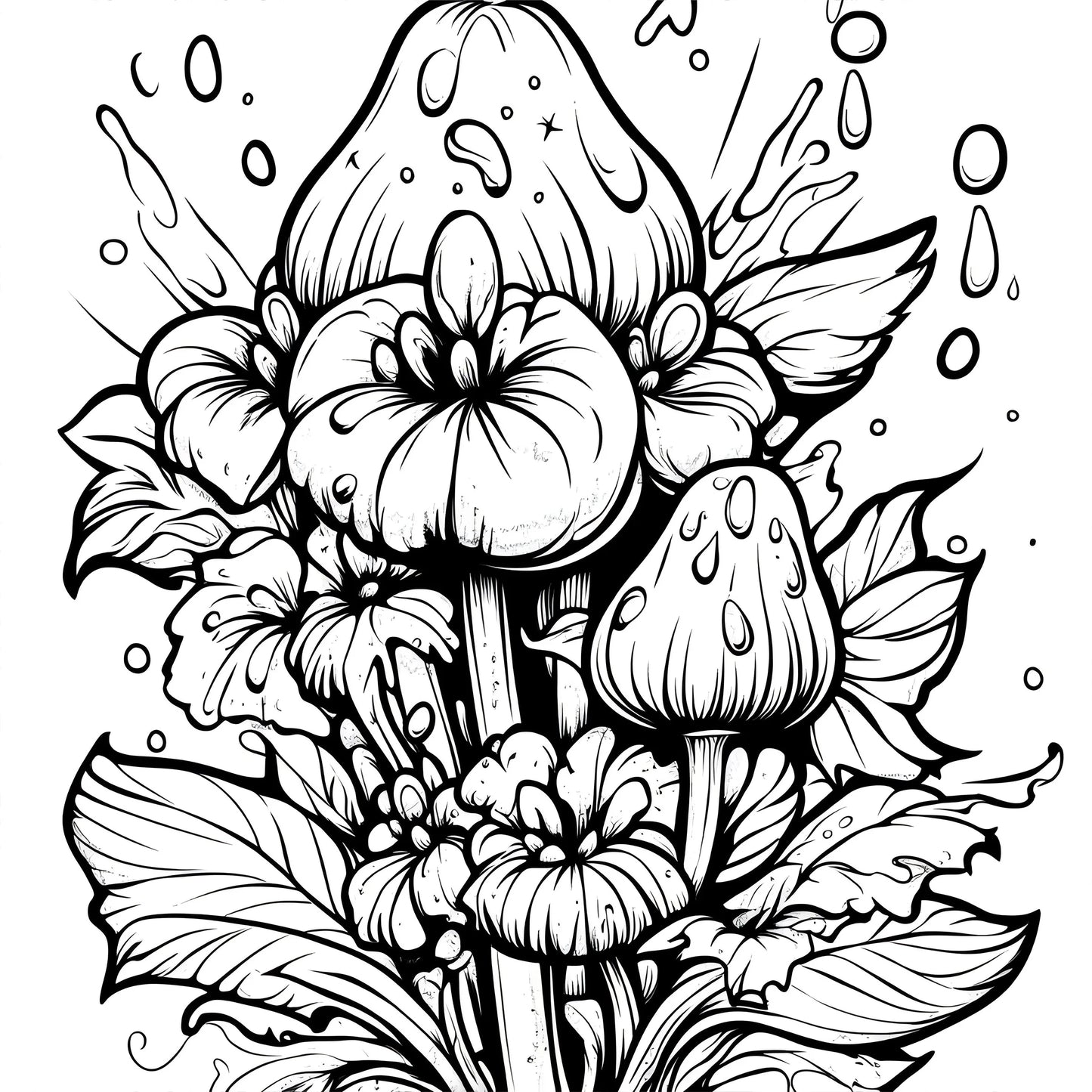 Botanical Ghost Adult Coloring Book 20 Pages - Elegant Pattern Art Book for Relaxation, Stress Relief & Creative Painting