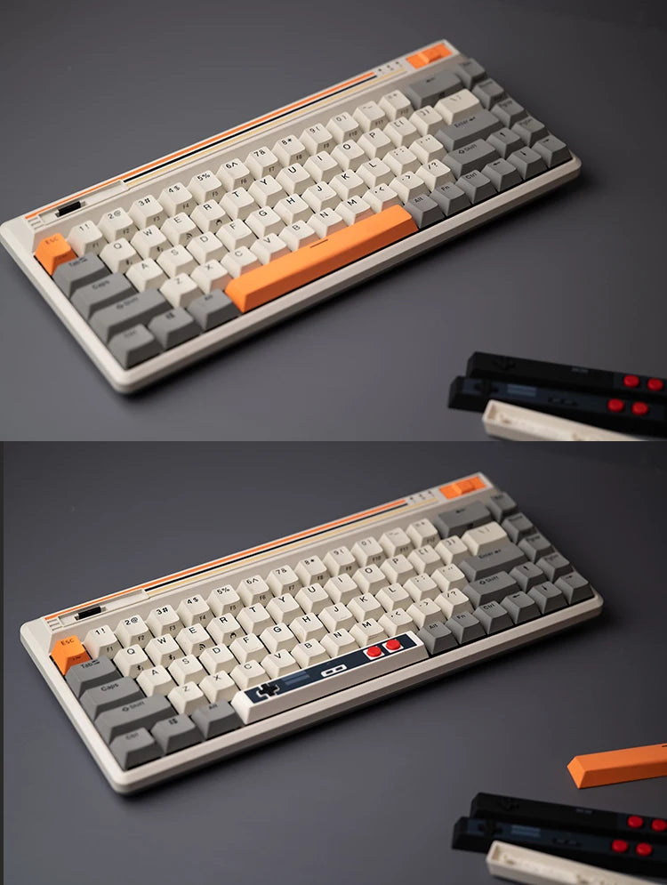 Retro Gamepad Keycap 6.25u Spacebar – Artisan ABS Keycap for MX Switches, Black & White for Mechanical Gaming Keyboards