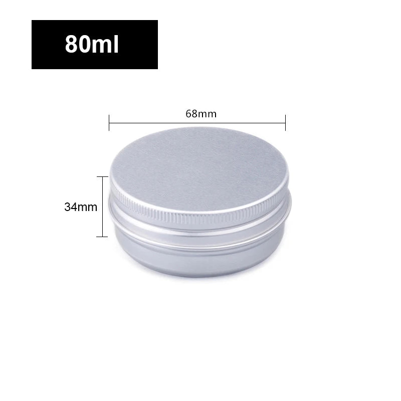 1/5/10pcs Empty Silver Aluminum Tins – 5-250ml Screw Top Round Containers for Candles, Spices & Storage