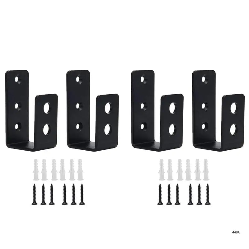 Door Security Barricade Brackets - U-Shaped Locking Clamps for Home Barn Shed Garage Gate Safety Support