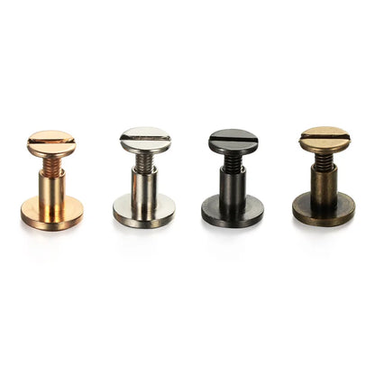10 Sets Leather Craft Metal Rivets – Double Curved Head Screws for Belts, Straps, Luggage & DIY Projects