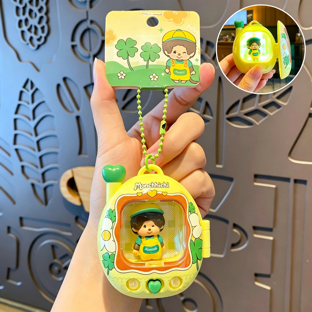 Cute Monchhichi Glow-in-the-Dark Keychain – Mini Night Light Bag Charm, Backpack Decoration & Gift