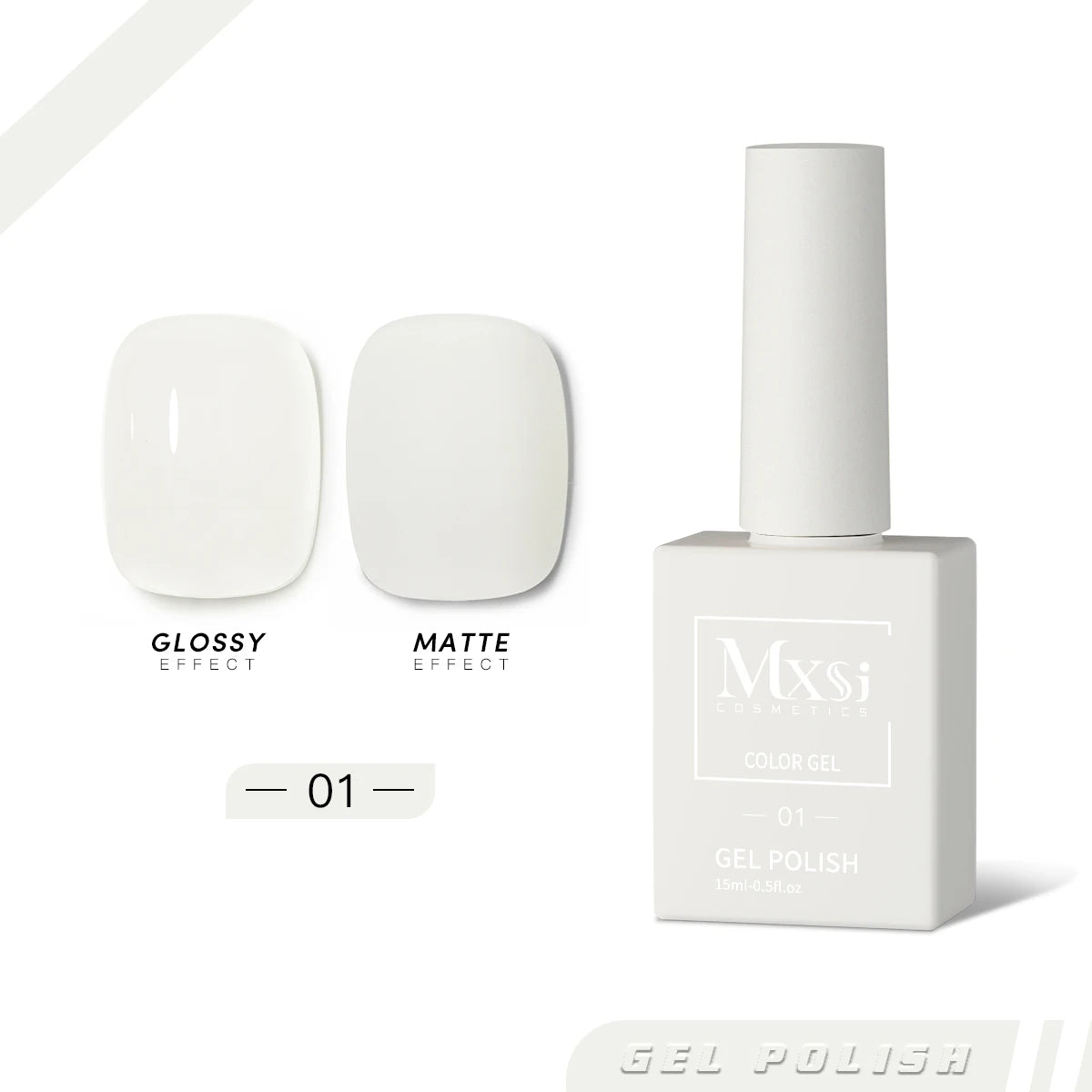 Mxsi 15ml Gel Nail Polish - Neon Brown, Royal Blue, Red, Green & Nude UV Gel Lacquer Colors for Nail Art