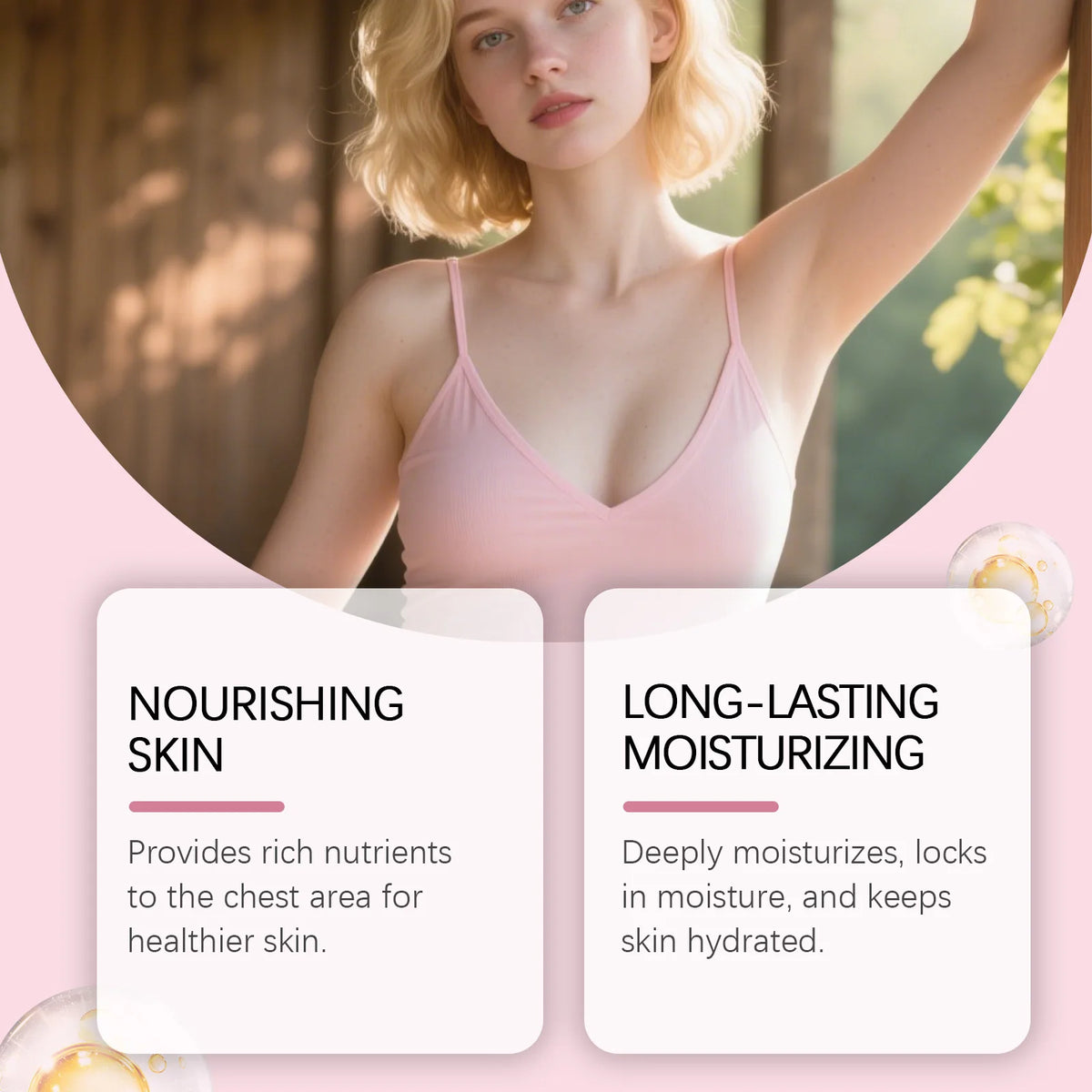Bust Firming Cream with Retinol & Panthenol - Nighttime Chest Moisturizer for Hydration and Smoother-Looking Skin