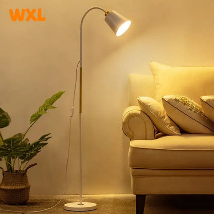 Wrought Iron LED Floor Lamp - Adjustable Standing Reading Light for Living Room & Bedroom